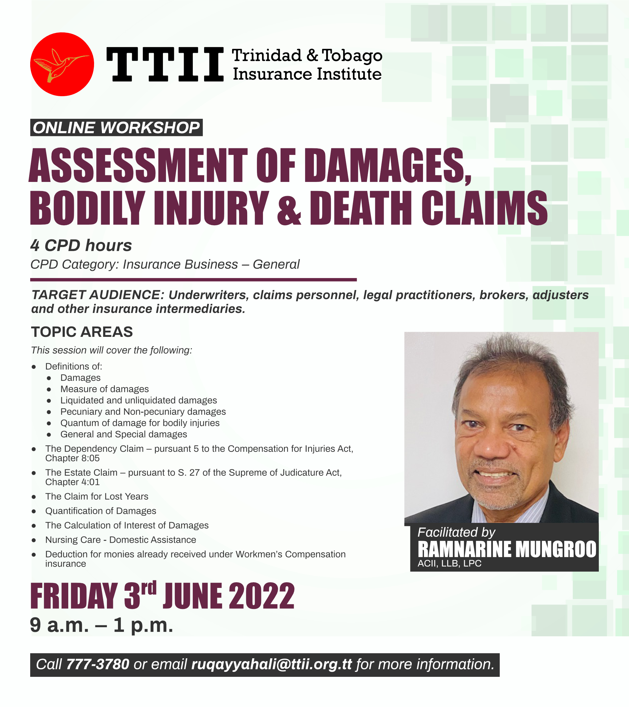 Assessment of Damages, Bodily Injury & Death Claims