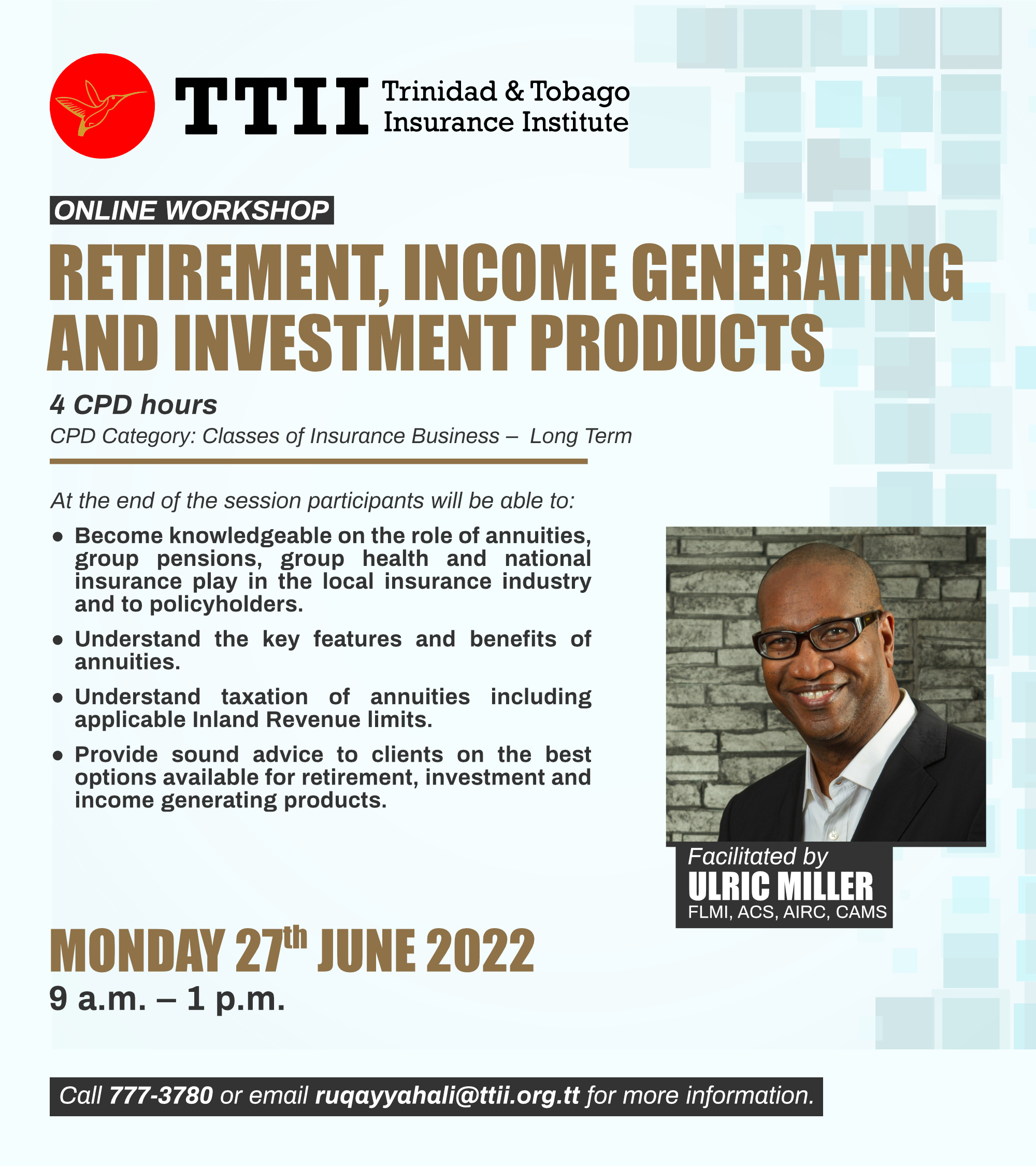 Retirement, Income Generating and Investment Products