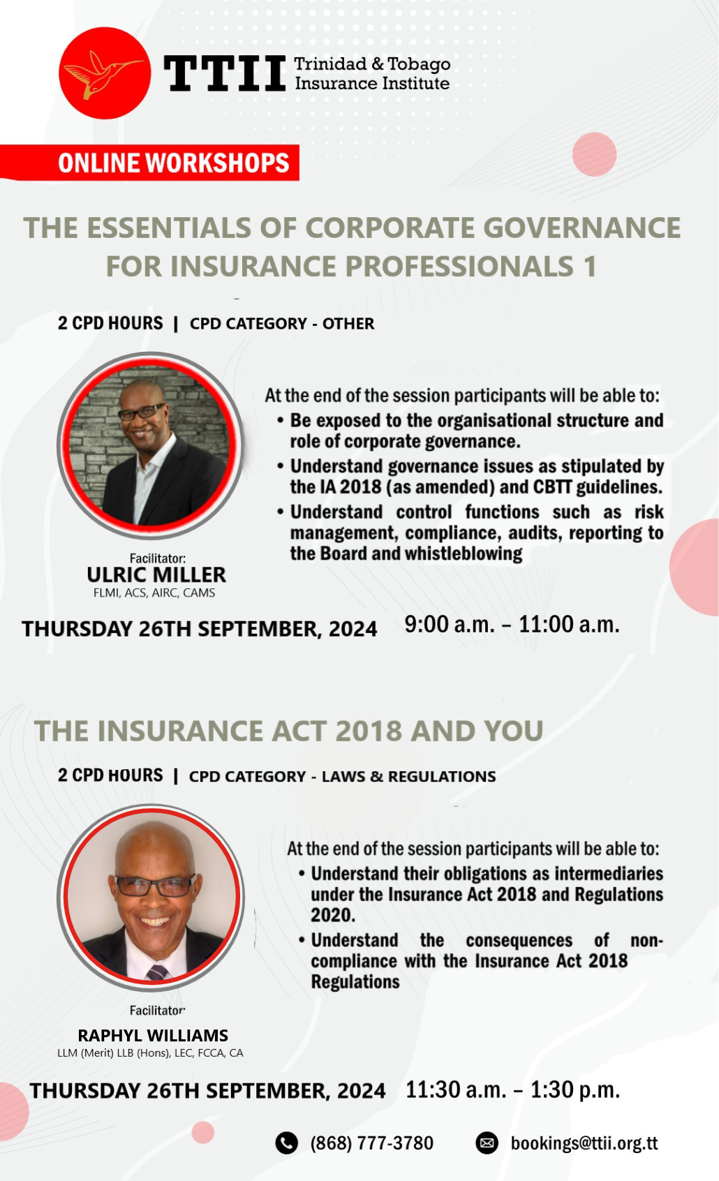 The Essentials of Corporate Governance for Insurance Professionals 1 and The Insurance Act 2018 & You