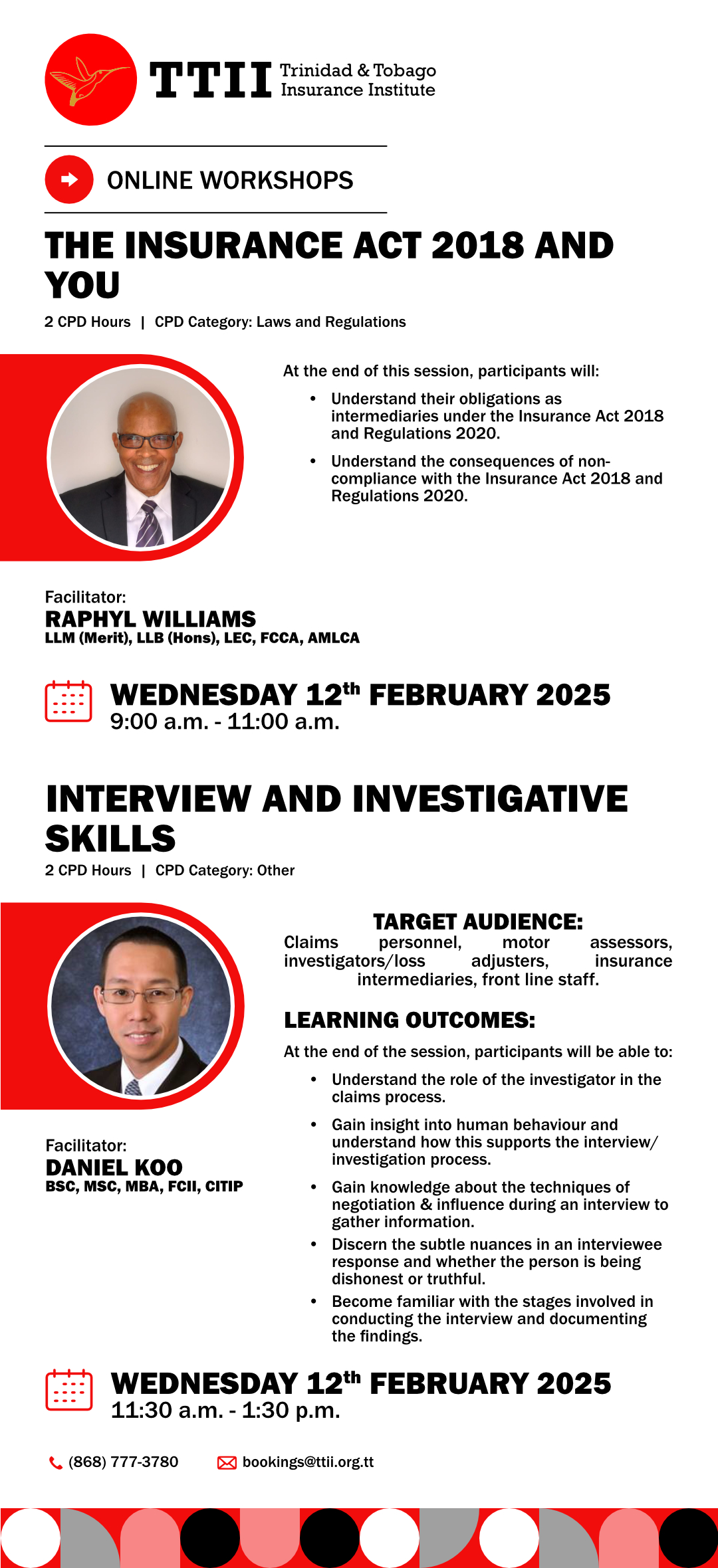 The Insurance Act 2018 & You and Interview & Investigative Skills