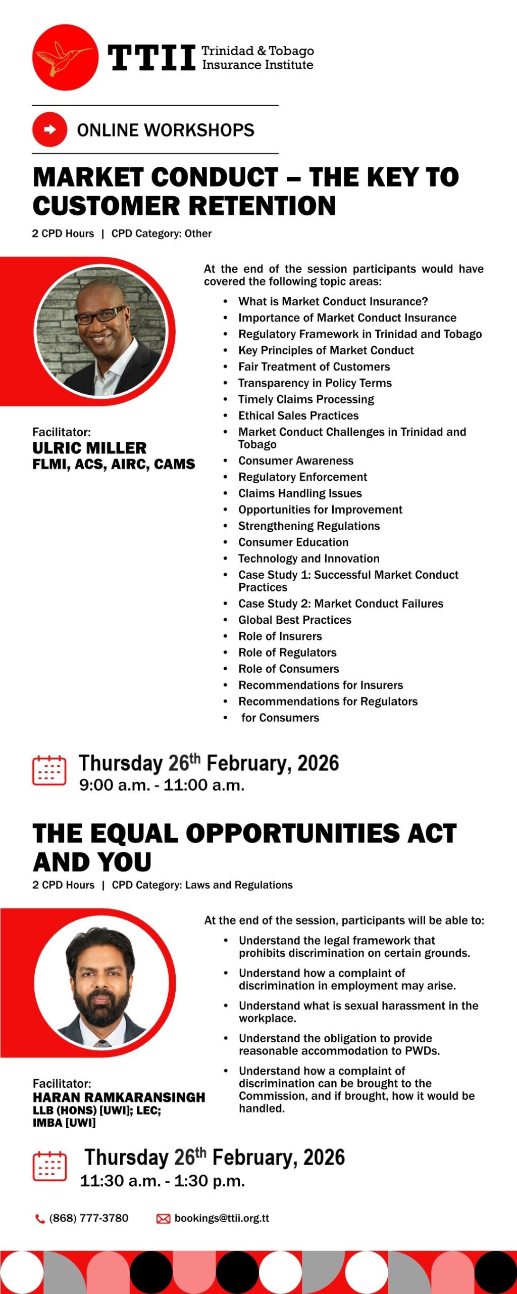 Market Conduct: The Key to Customer Retention and The Equal Opportunity Act & You